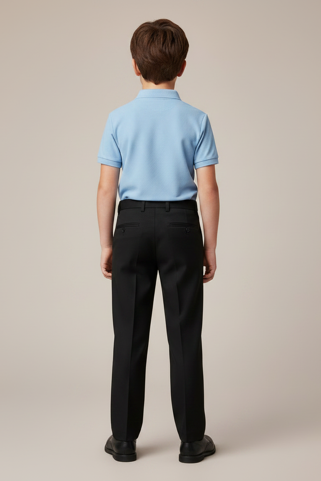 Pantalon Noir Garçon Habillé Droit Élégant Formel - Polyester - vue 2