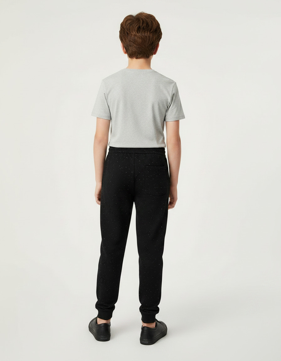Pantalon Noir Scintillant - Molleton - vue 2