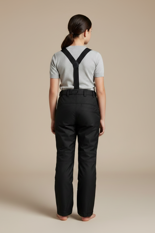 Pantalon Noir Bretelles Réfléchissant Imperméable Enfant - Polyester - vue 2