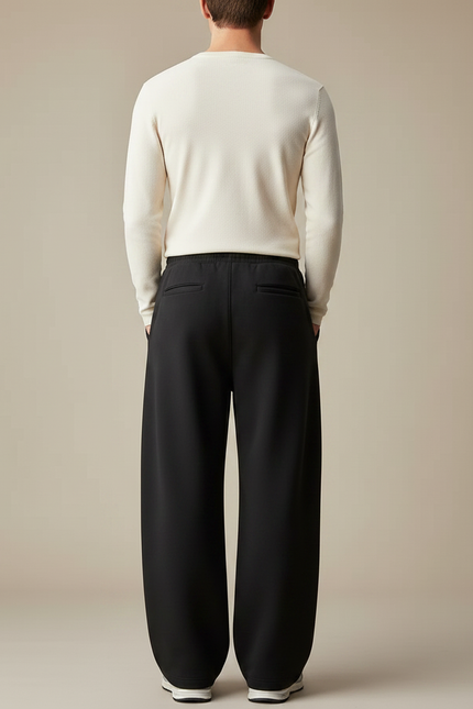 Pantalon Jogging Large Noir - Molleton - vue 2
