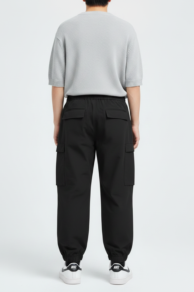 Pantalon Noir Cargo Ample Décontracté Garçon - Polyester - vue 2