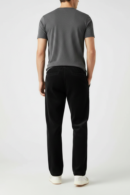 Pantalon Velours Côtelé Noir Homme - Cordé - vue 2