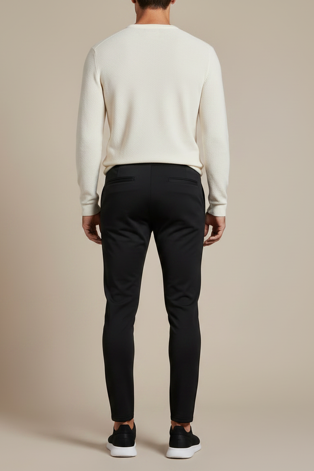 Pantalon Noir Homme Sportif Ajusté Décontracté - Polyester - vue 2