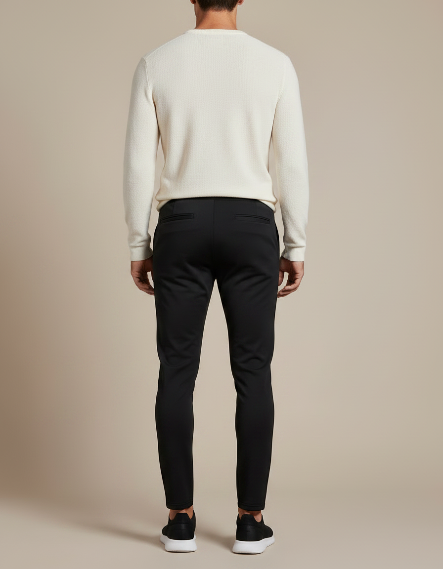 Pantalon Noir Homme Sportif Ajusté Décontracté - Polyester - vue 2