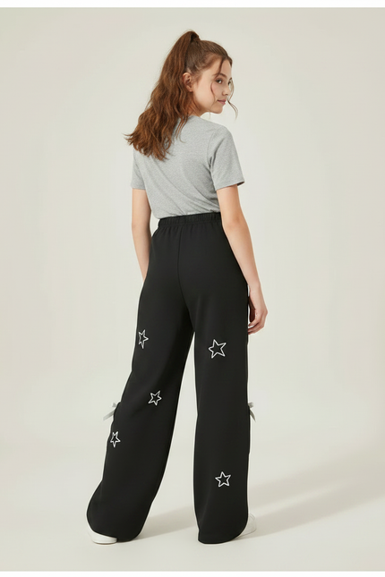Pantalon Noir Imprimé - Molleton - vue 2