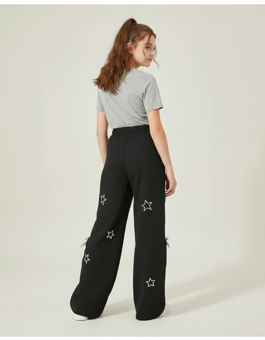 Pantalon Noir Imprimé - Molleton - vue 2