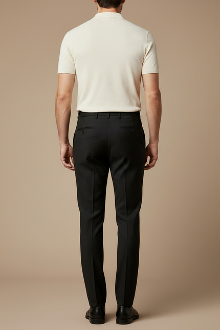 Pantalon Noir Homme Slim Habillé Élégant Formel - Gabardine - vue 2