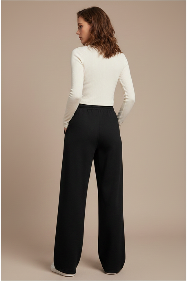 Pantalon Jogging Noir Femme - Molleton - vue 2