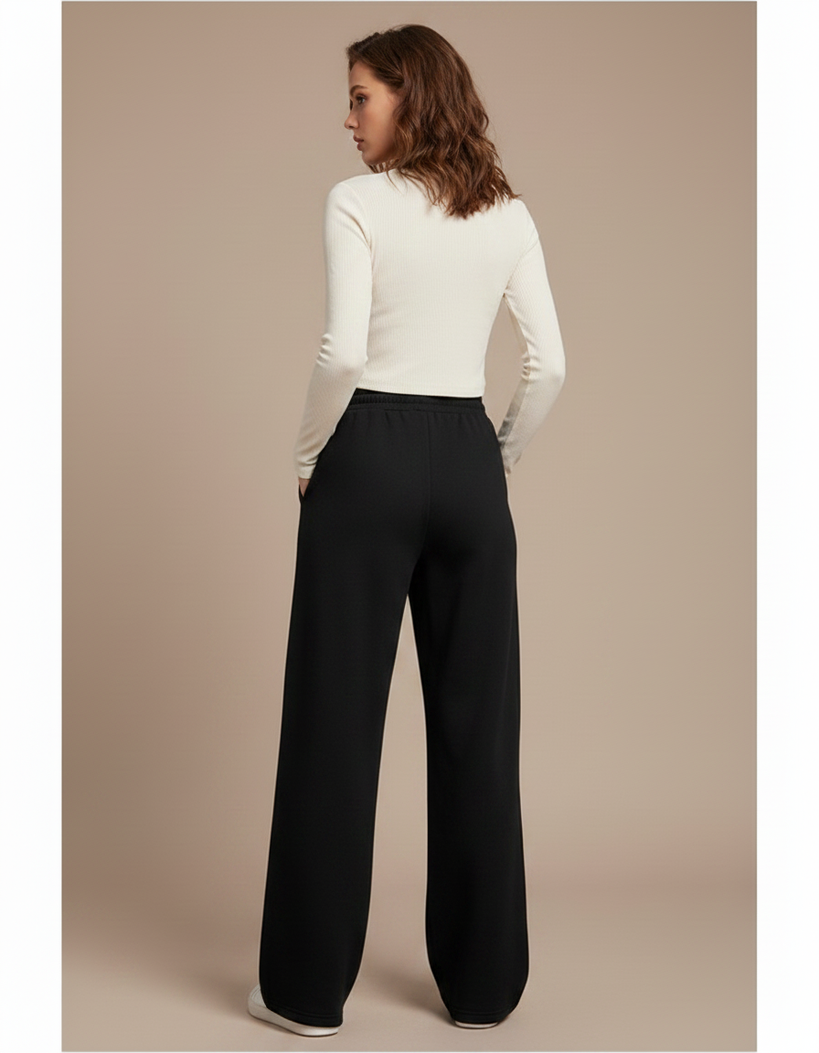 Pantalon Jogging Noir Femme - Molleton - vue 2
