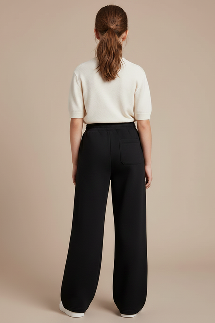 Pantalon Noir Ample Sportif Fille Coton - Molleton - vue 2