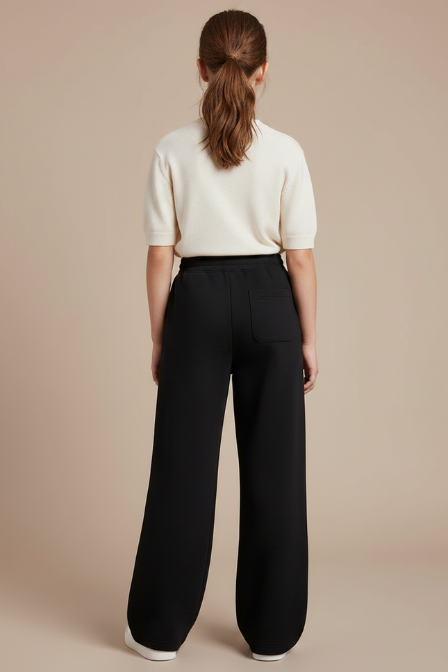Pantalon Noir Ample Sportif Fille Coton - Molleton - vue 2