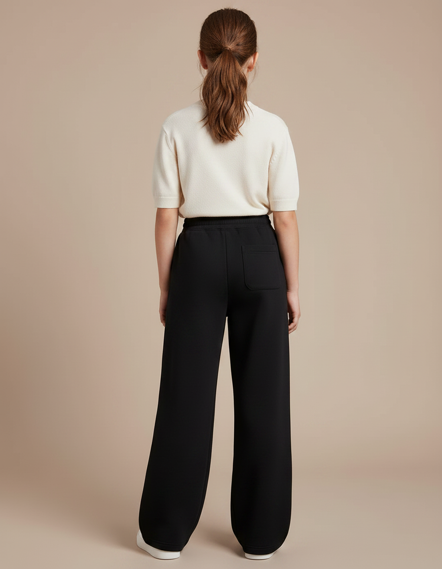 Pantalon Noir Ample Sportif Fille Coton - Molleton - vue 2