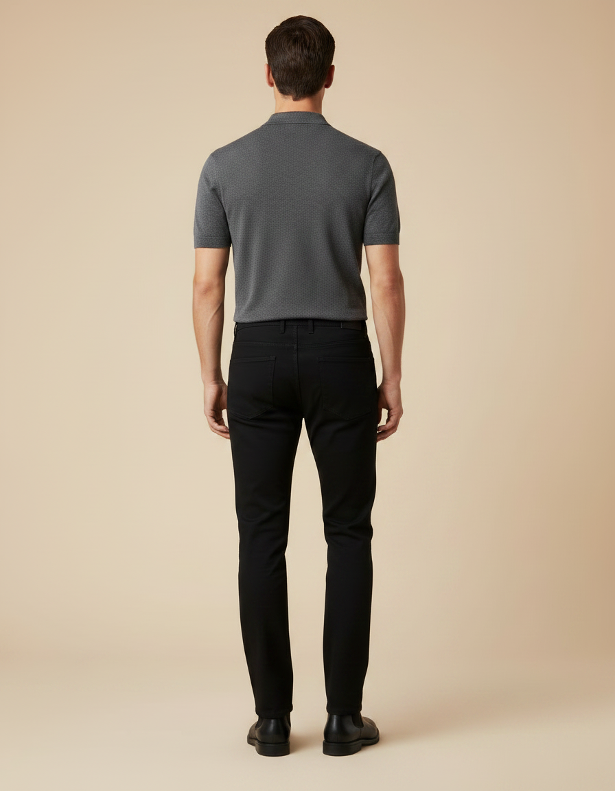 Pantalon Noir Homme Slim Stretch Denim - Jean - vue 2