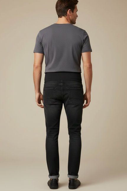 Pantalon Noir Jean Maternité Slim Confortable - vue 2