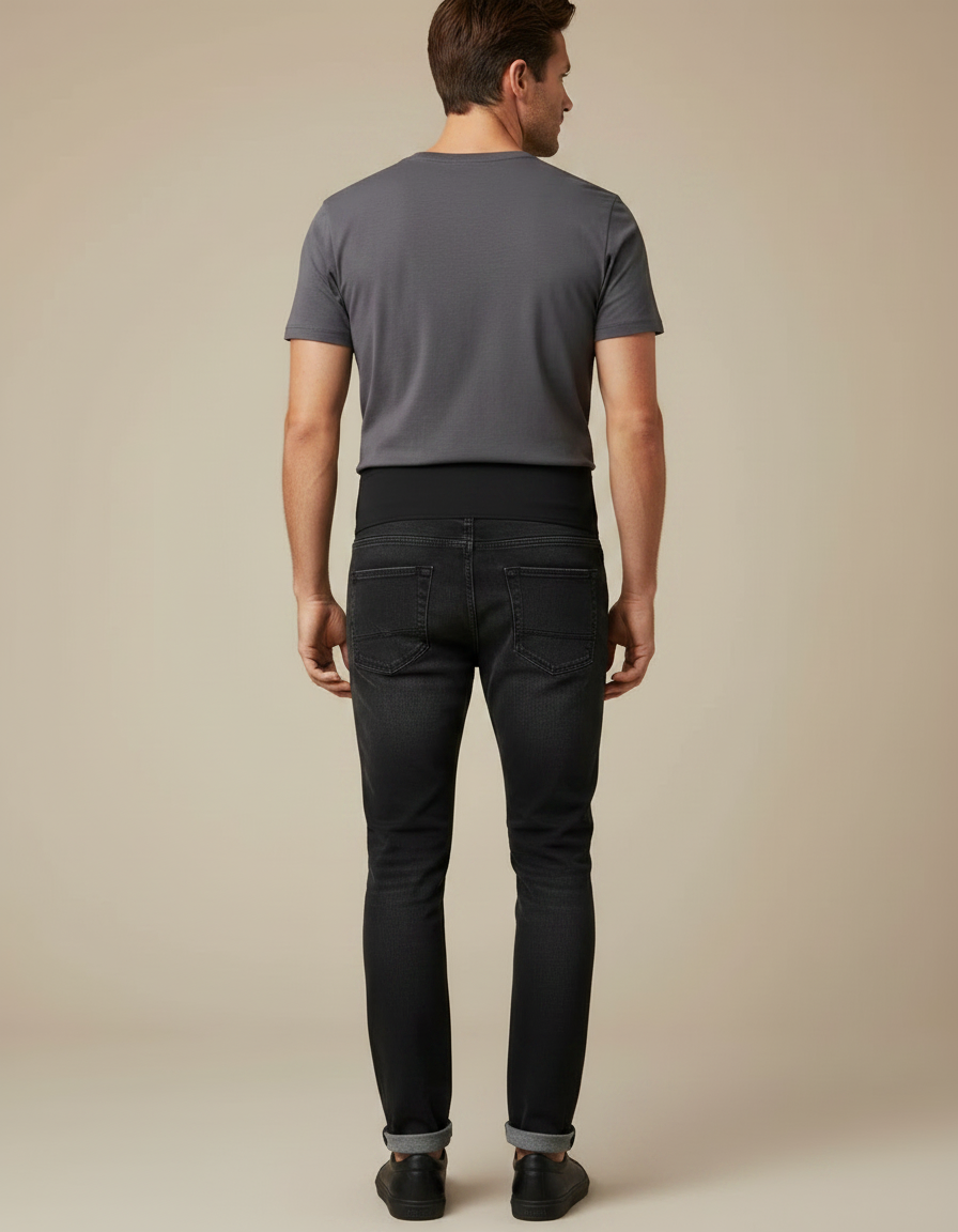 Pantalon Noir Jean Maternité Slim Confortable - vue 2
