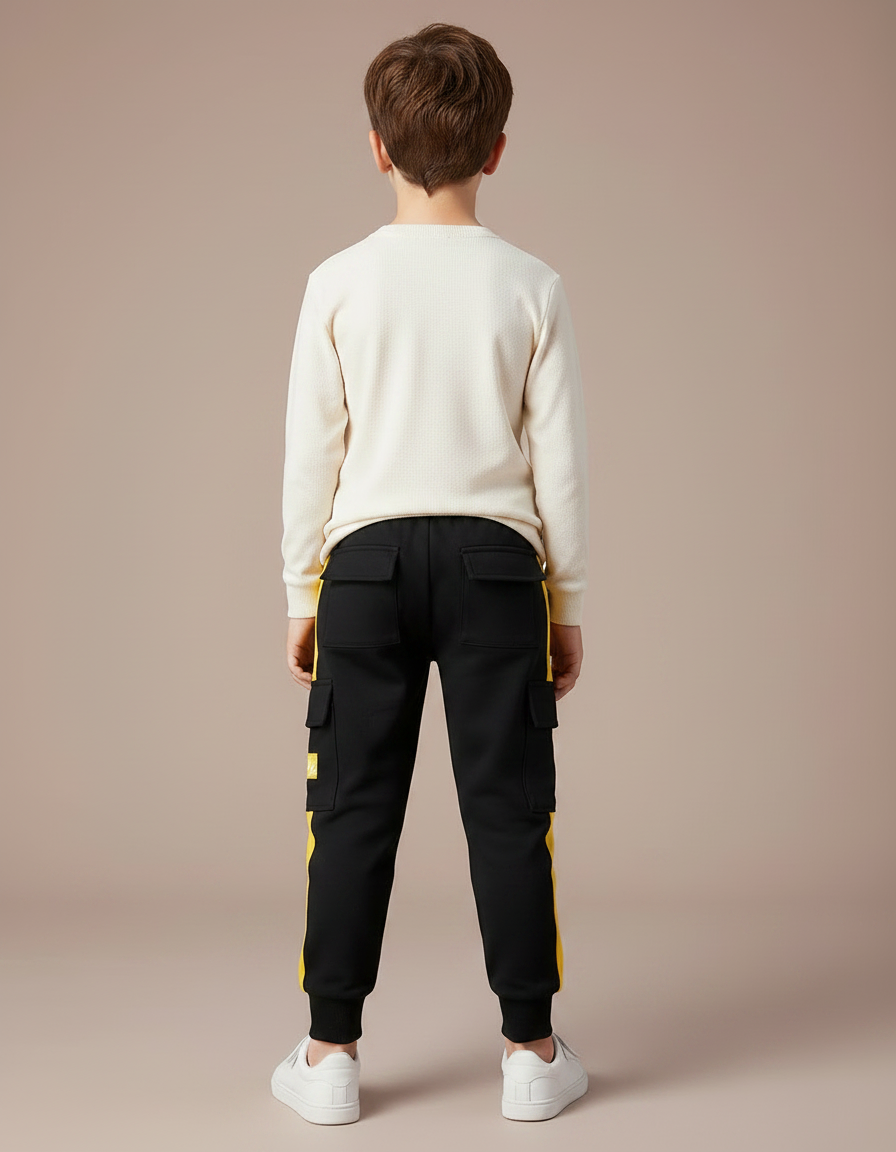 Pantalon Multipoche Noir - Molleton - vue 2