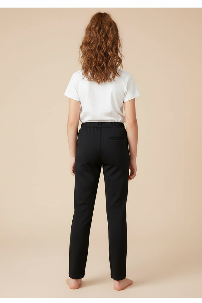 Pantalon Noir Enfant Décontracté Simple Uni - Molleton - vue 2