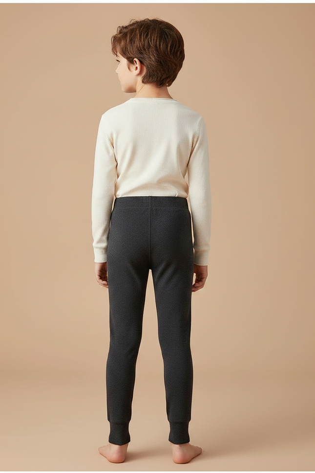Pantalon Noir Doux Confortable Extensible Enfant - Gris Molleton - vue 2