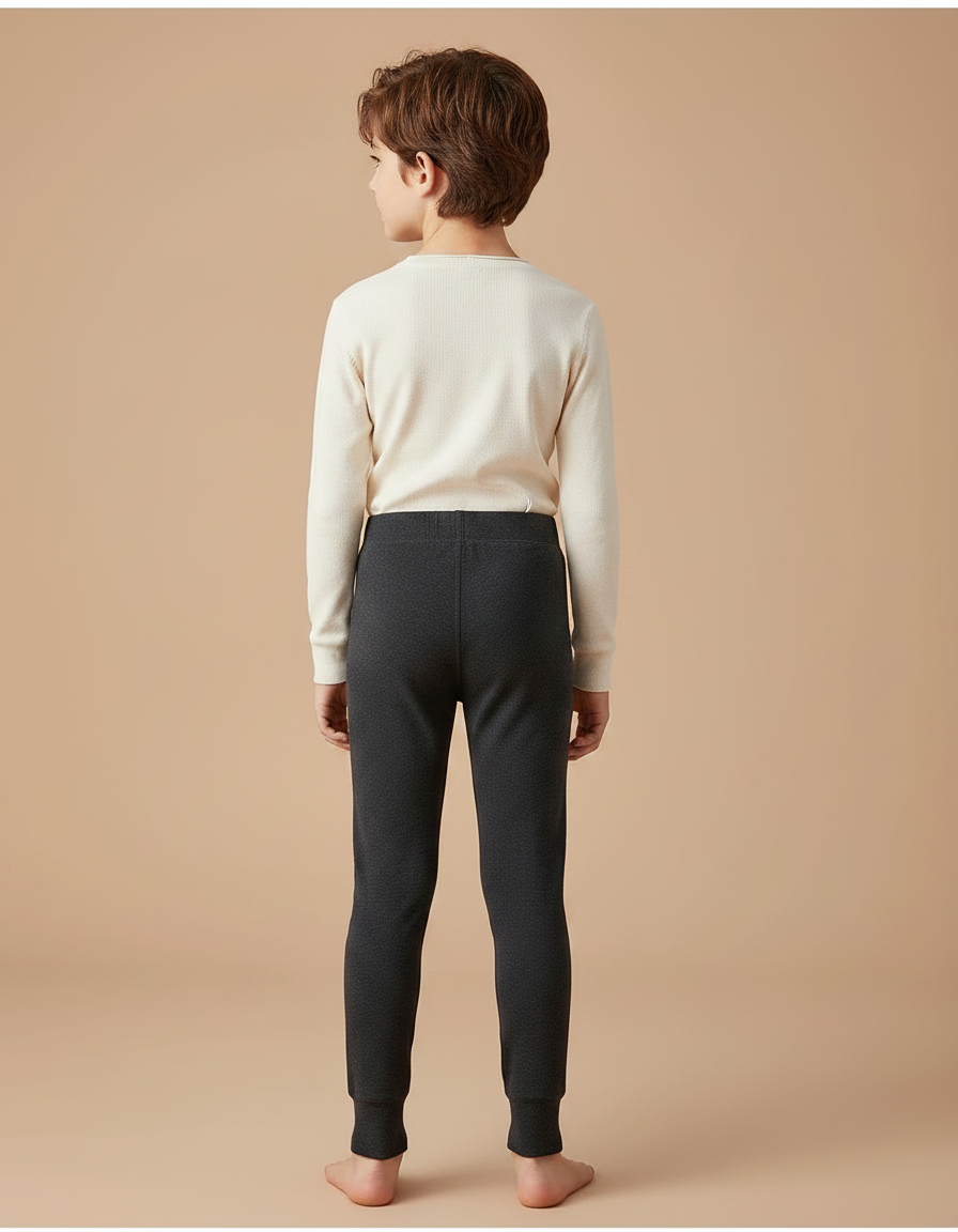 Pantalon Noir Doux Confortable Extensible Enfant - Gris Molleton - vue 2