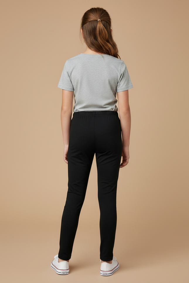 Pantalon Noir Fille Slim Confortable Coton - Polyester - vue 2