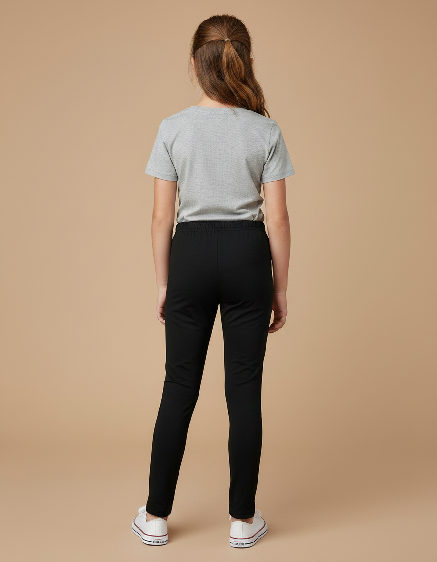 Pantalon Noir Fille Slim Confortable Coton - Polyester - vue 2