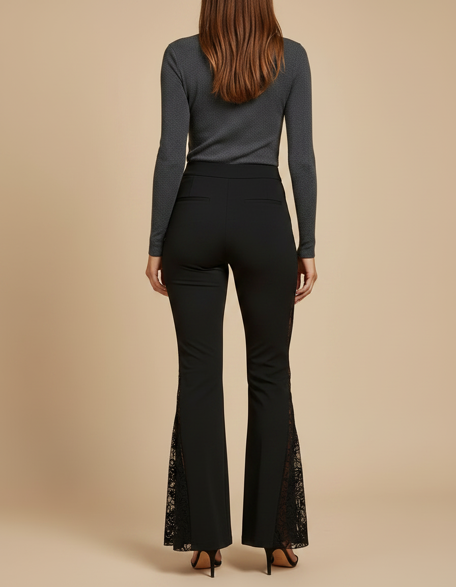 Pantalon Noir Fuselé Femme - Gabardine - vue 2