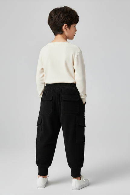 Pantalon Utilitaire Noir - Cordé - vue 2