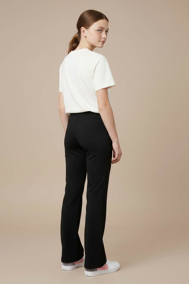 Pantalon Noir Évasé Fille Stretch Confortable Élégant - Polyester - vue 2