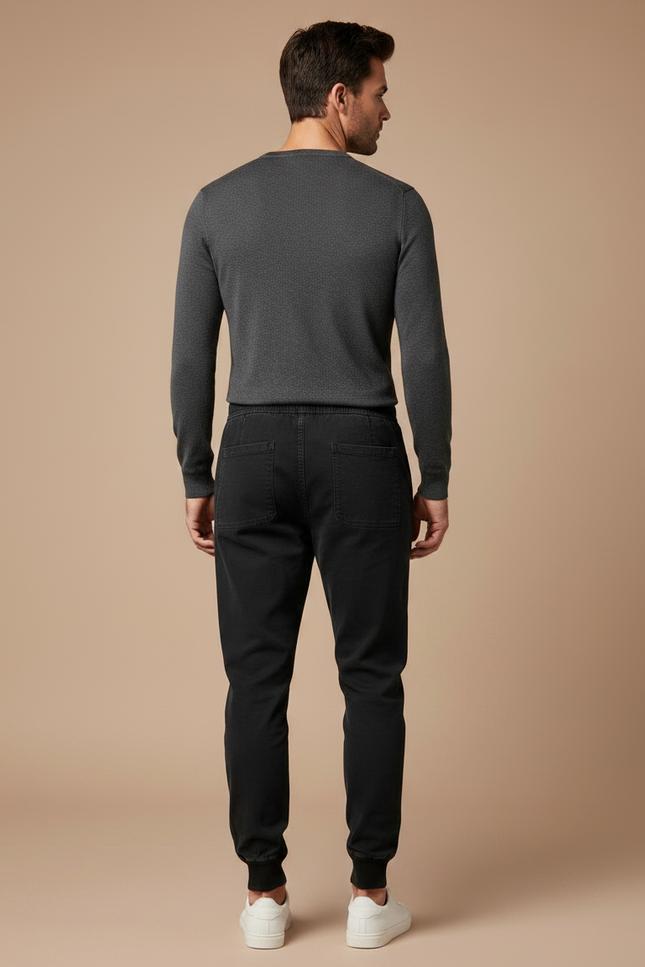 Pantalon Noir Jogger Cargo Décontracté Homme Coton - vue 2