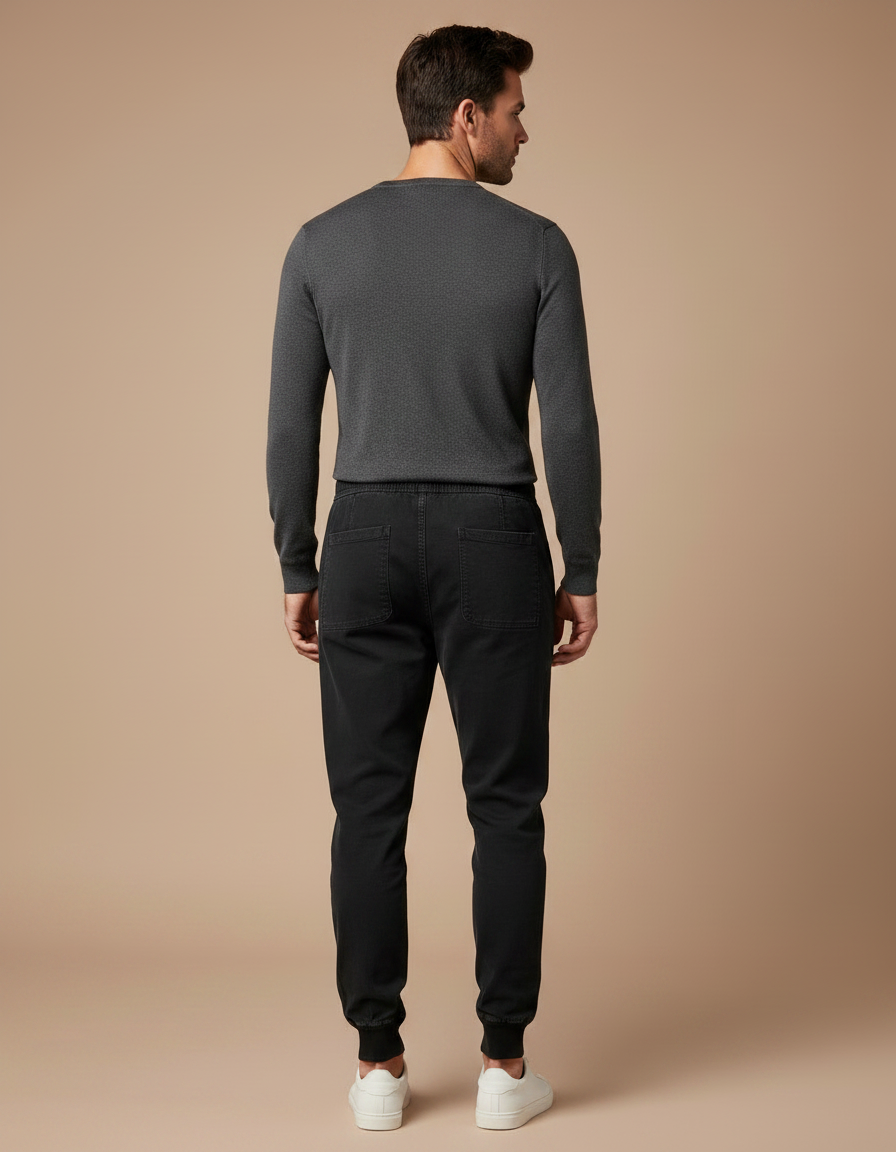 Pantalon Noir Jogger Cargo Décontracté Homme Coton - vue 2