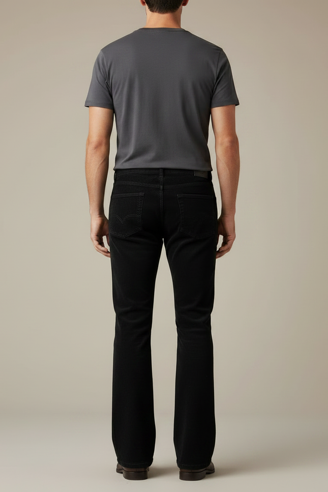 Pantalon Noir Bootcut Homme - Cordé - vue 2