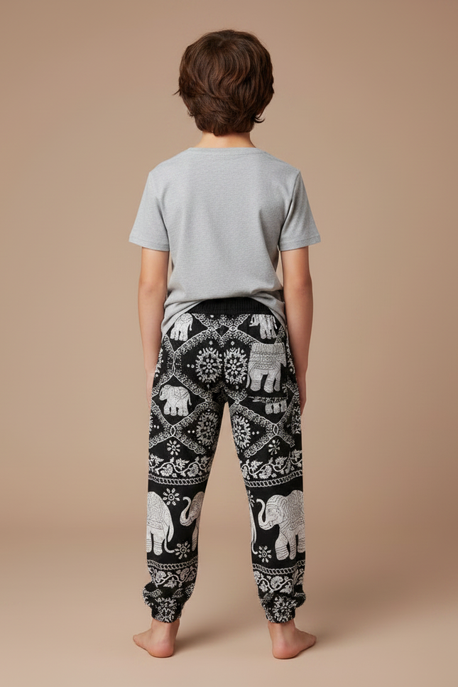 Pantalon Imprimé Noir Et Blanc - Coton - vue 2