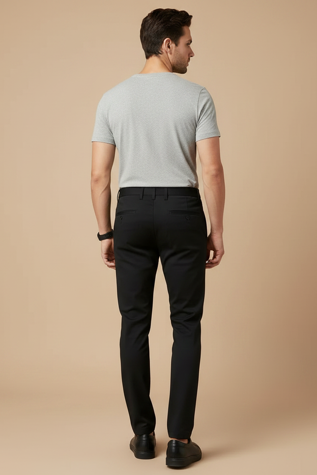 Pantalon Noir Slim Extensible Classique Homme - Polyester - vue 2