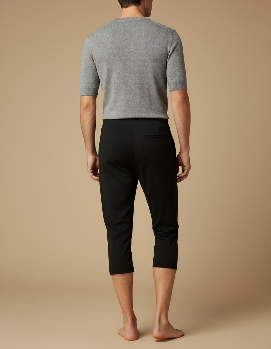 Pantalon Noir Court Confortable Casual Homme - Maille - vue 2