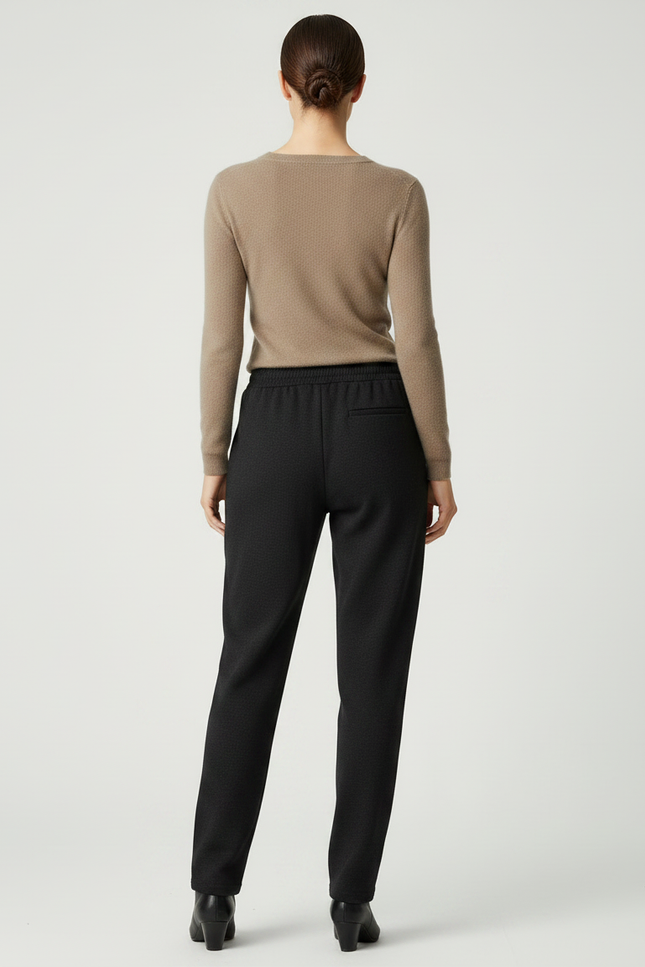 Pantalon Flanelle Noir Femme - Laine - vue 2