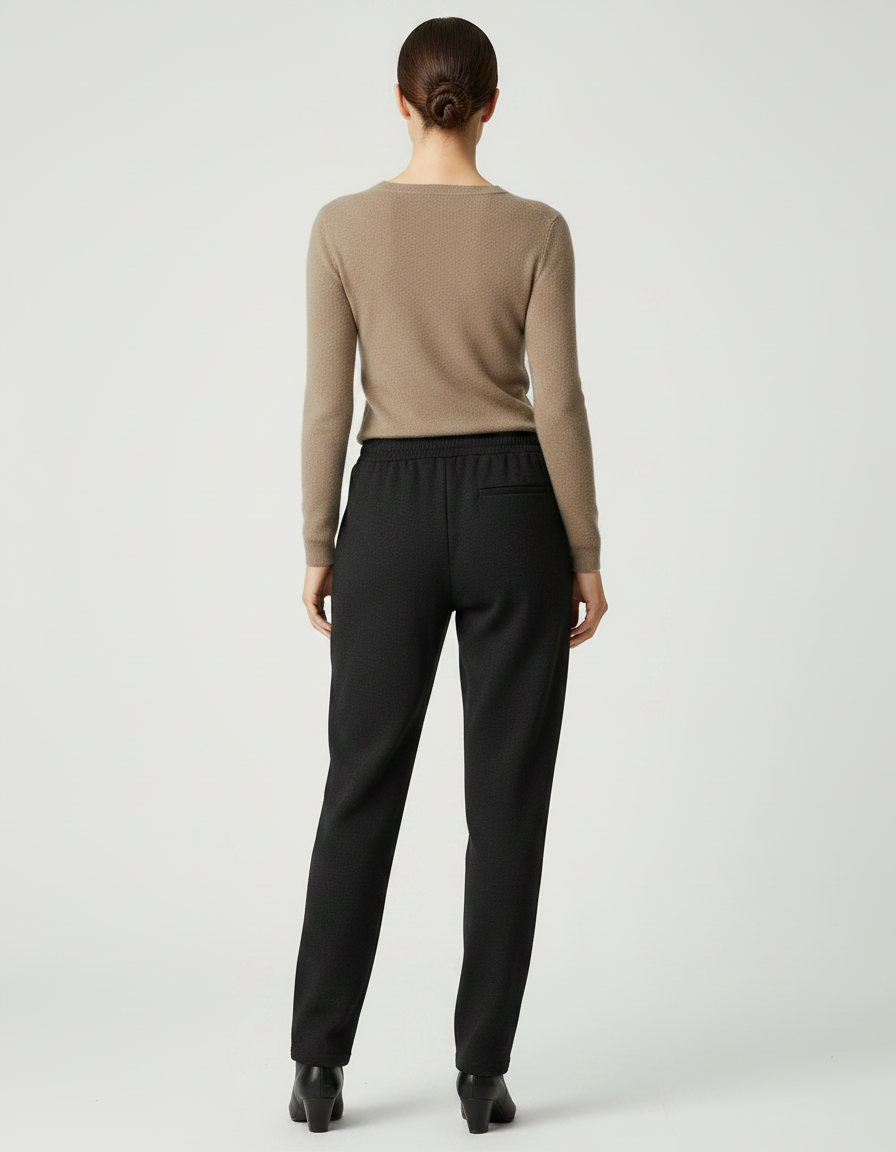 Pantalon Flanelle Noir Femme - Laine - vue 2