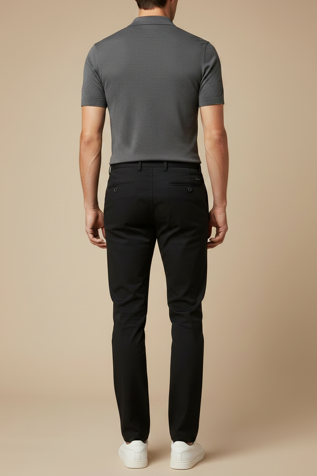 Pantalon Noir Slim Habillé Classique Homme - Gabardine - vue 2