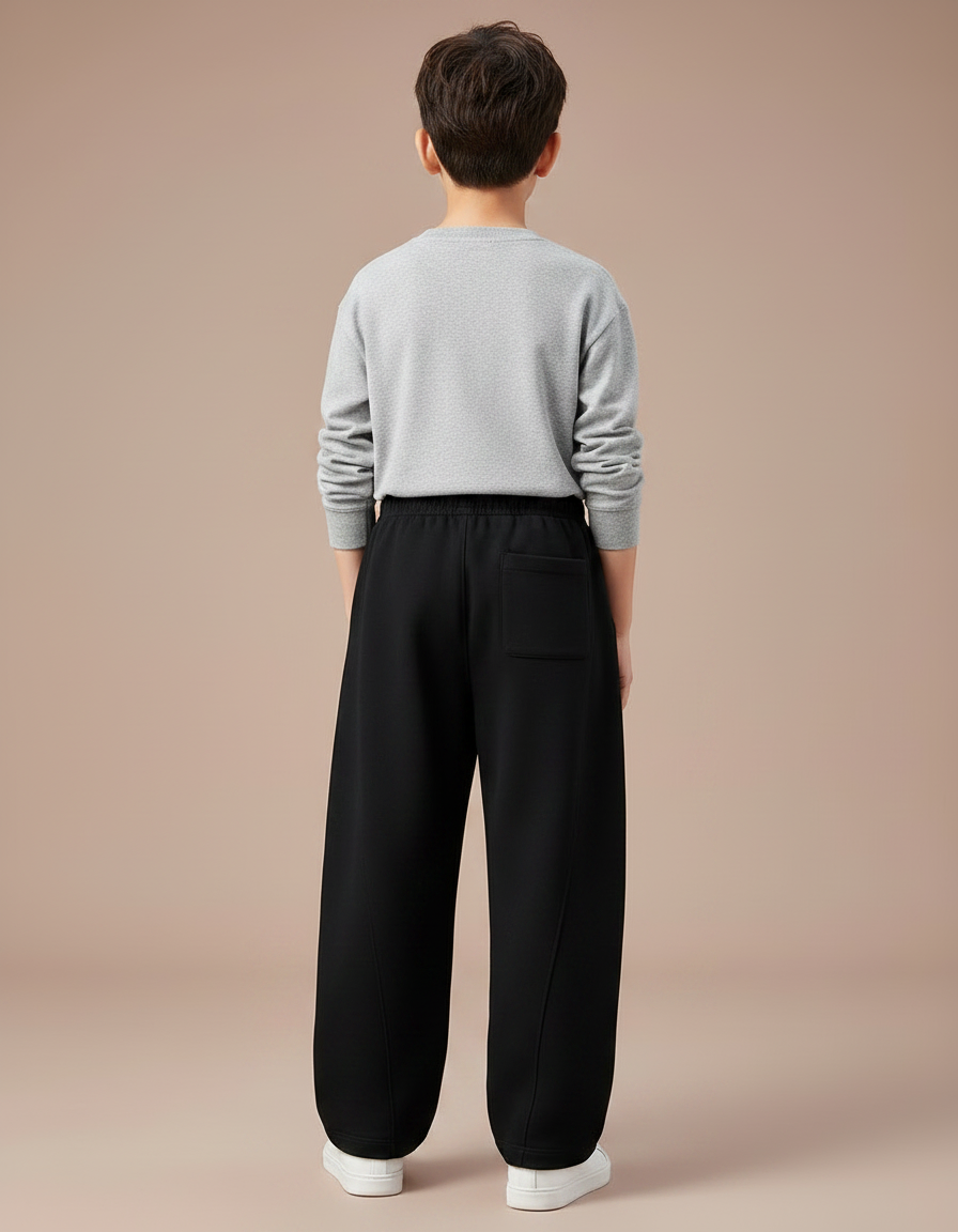 Pantalon Noir Ample Décontracté Coton Enfant Sport - Molleton - vue 2