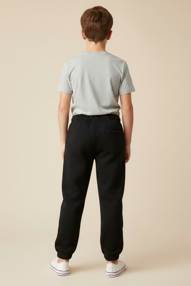 Pantalon Noir Jogging Garçon Confortable Sport - Molleton - vue 2