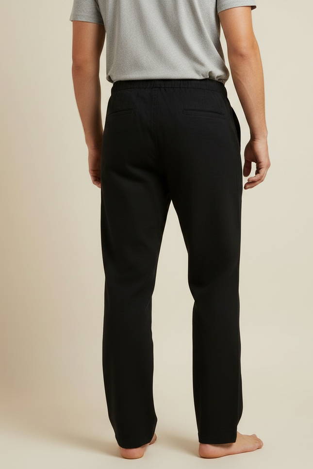 Pantalon Noir Toile Homme - vue 2