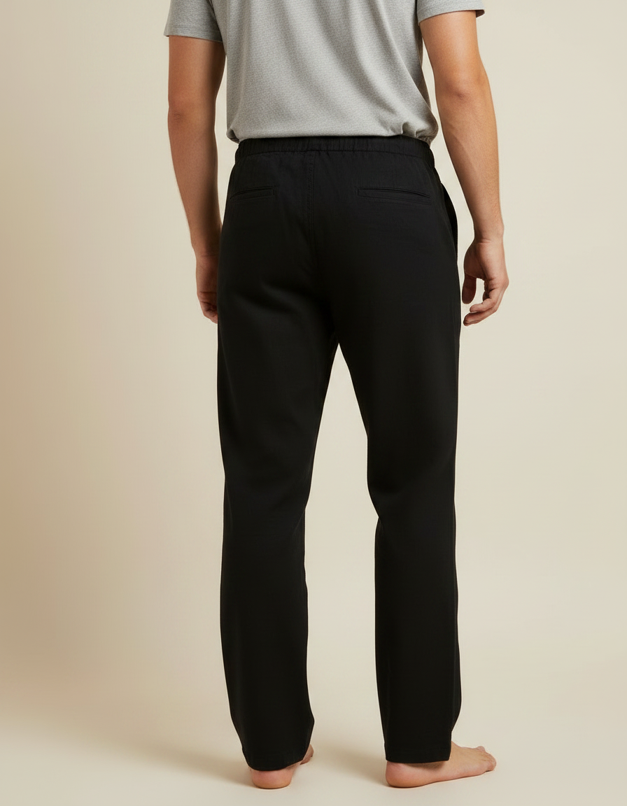 Pantalon Noir Toile Homme - vue 2