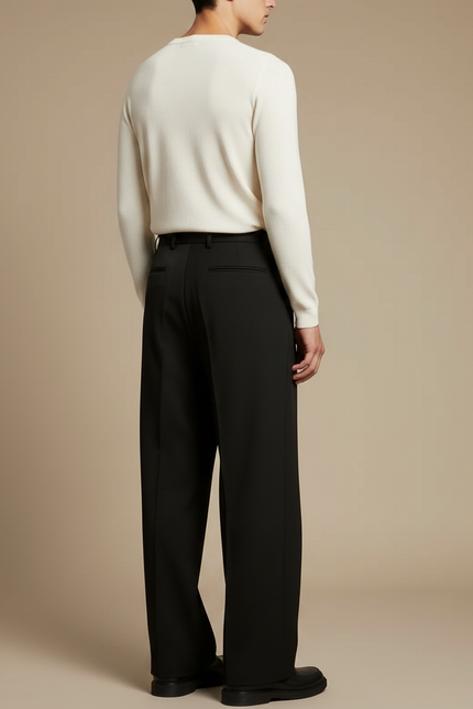 Pantalon Noir Oversize - Gabardine - vue 2