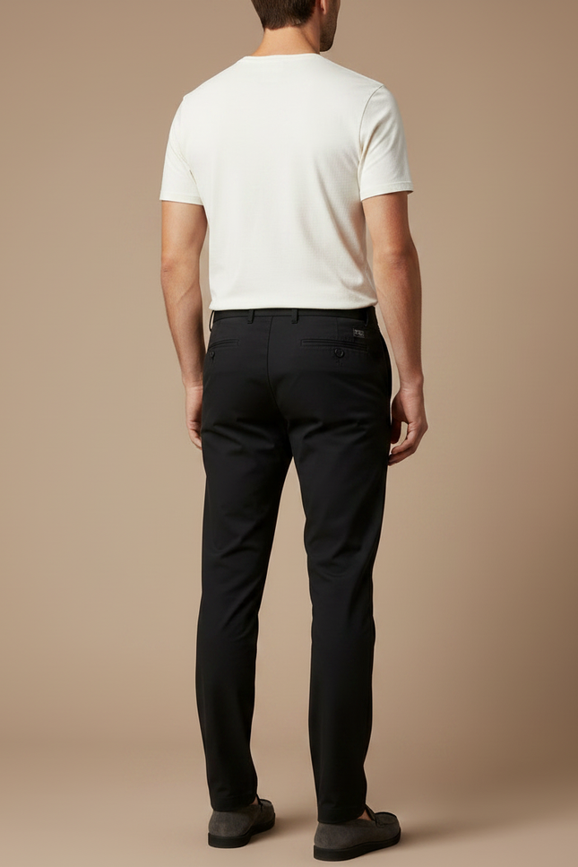 Pantalon Noir Homme Slim Fit Élastique Décontracté Respirant - Polyester - vue 2