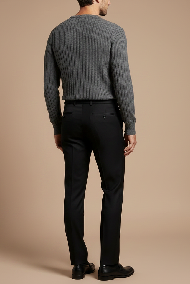 Pantalon Smoking Noir - Laine - vue 2