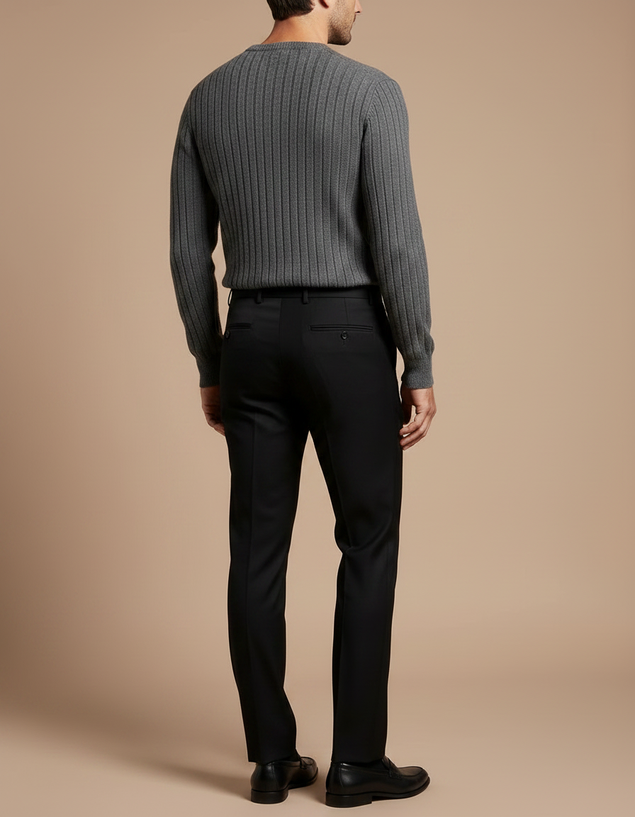 Pantalon Smoking Noir - Laine - vue 2