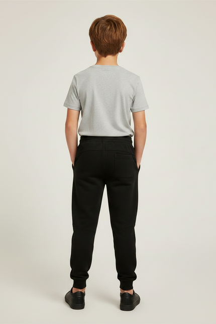 Pantalon Noir Jogging Garçon Coton Décontracté - Molleton - vue 2