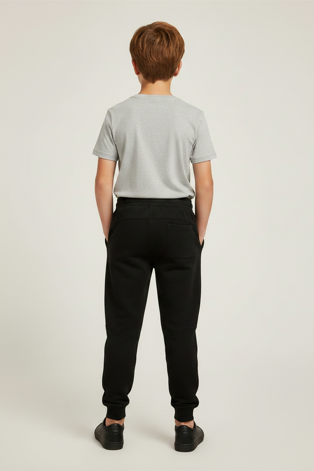 Pantalon Noir Jogging Garçon Coton Décontracté - Molleton - vue 2