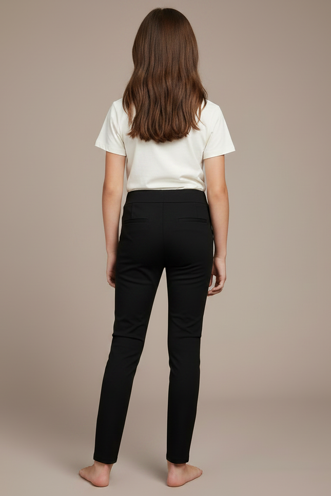 Pantalon Noir Skinny Stretch Enfant Fille - Gabardine - vue 2