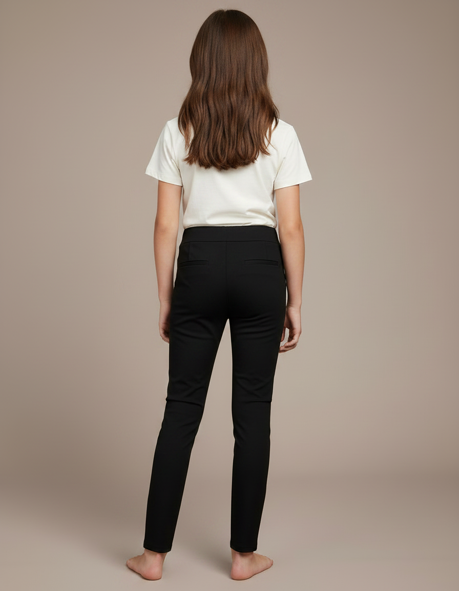 Pantalon Noir Skinny Stretch Enfant Fille - Gabardine - vue 2