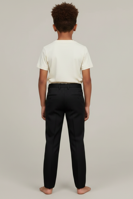 Pantalon Noir Ajusté Élégant Garçon Formel - Polyester - vue 2